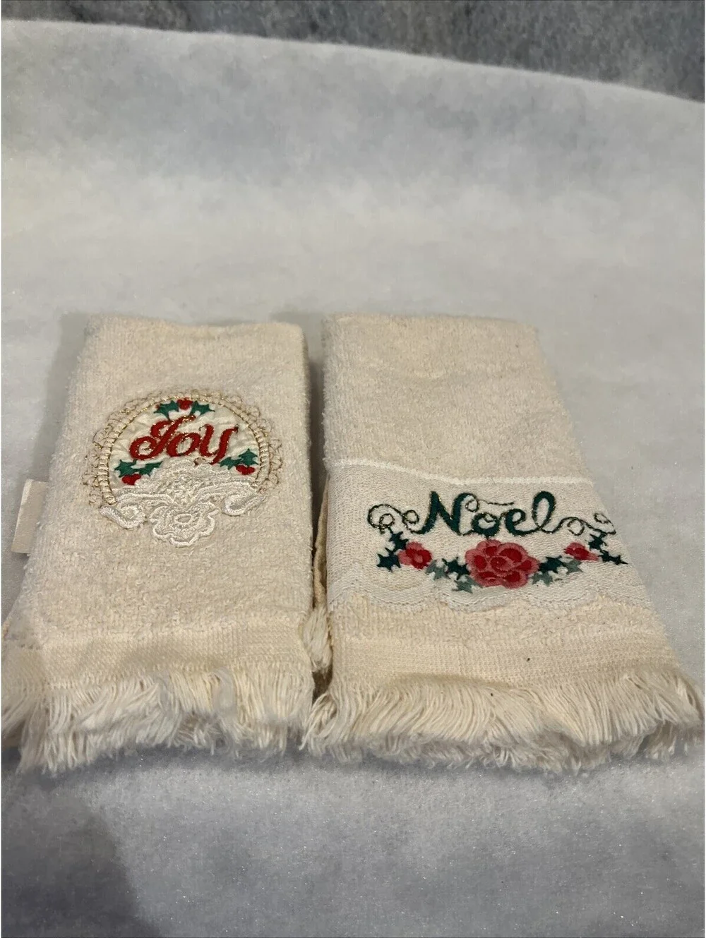 Vintage Made In America Small Hand Towels Christmas
